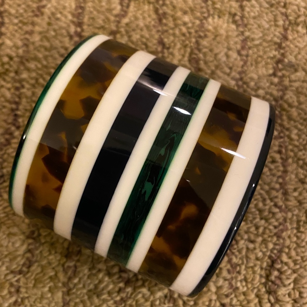 Tory Burch striped preppy bangle cuff bracelet